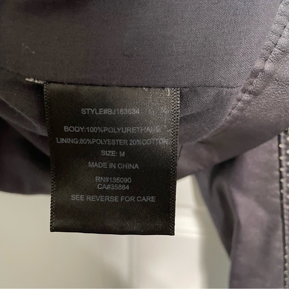 NWT Black Swan Faux Leather‎ Jacket Perforated Detail Zip Up Gray Size M - Picture 7 of 11